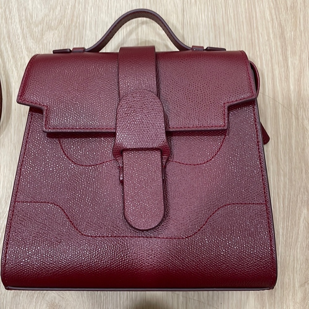 Senreve Alunna in Merlot with gold hardware, strap removed but included